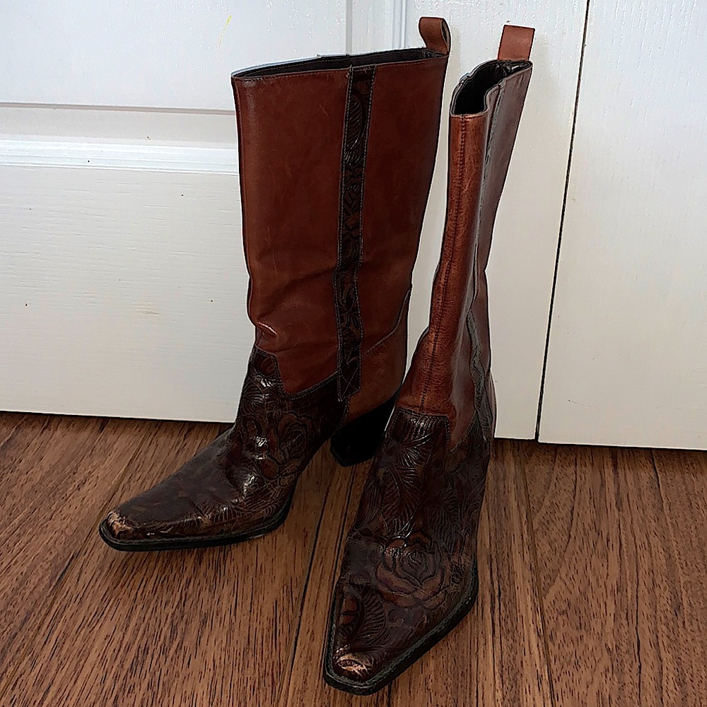 Antonio Melani Vintage Brown Cowboy Boots - 6M
